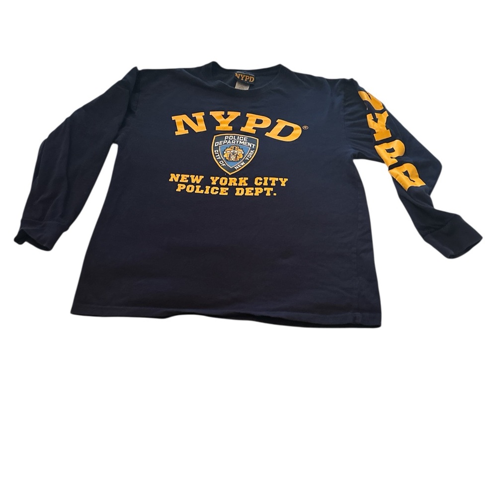 NYPD New York City Police Dept Long Sleeve Tee Navy Men’s L (23x27)